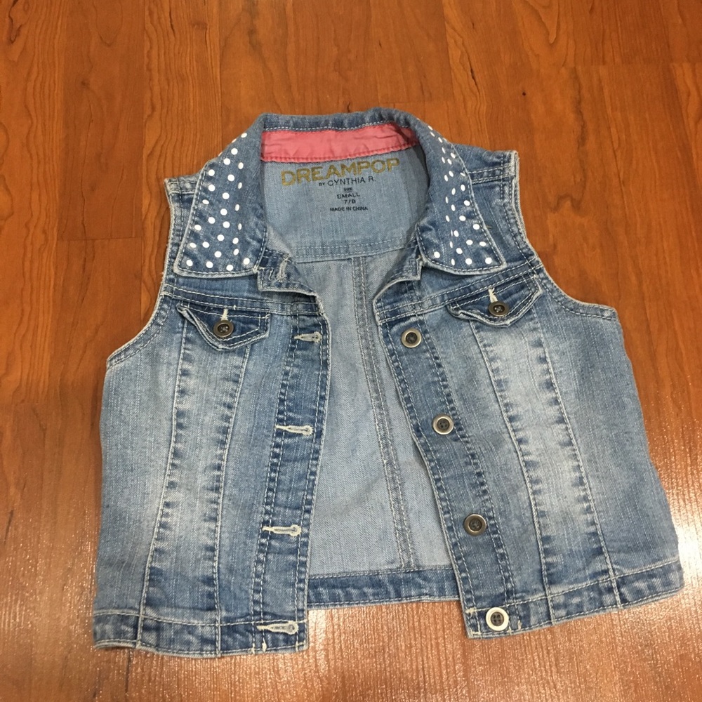 Denim sleeveless vest